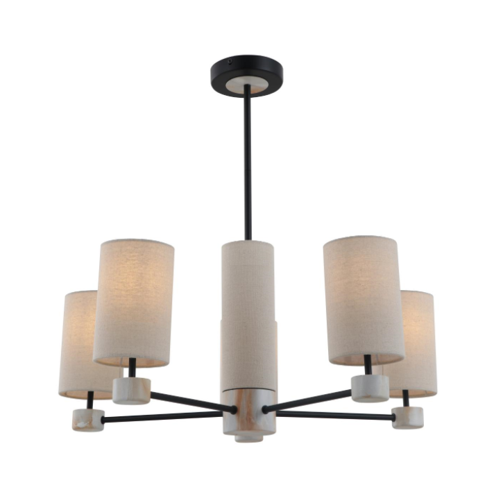 5-Lights Linane beež metallist ripplamp