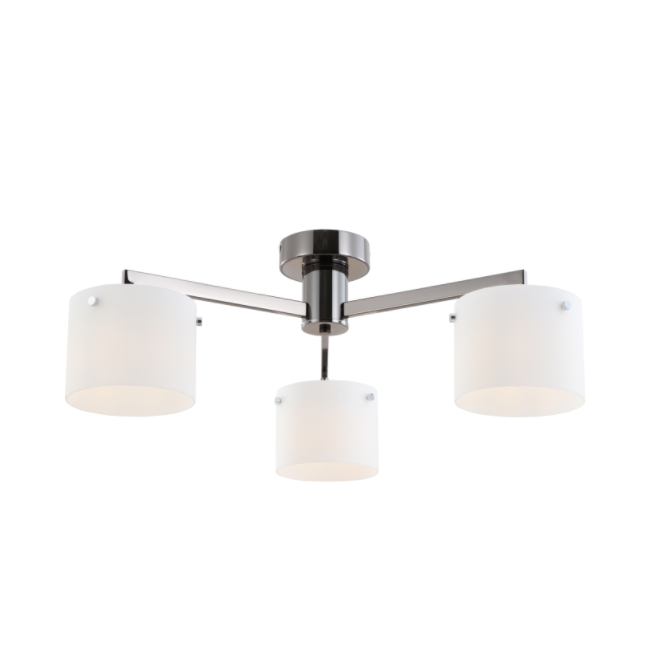 Minimalistlik 3-tunnine must kroom lagilamp