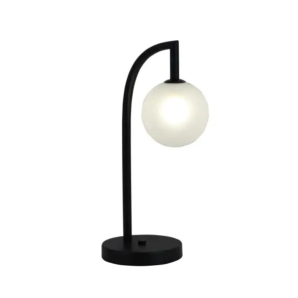 Minimalistlik kerakujuline klaasist laualamp
